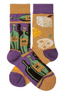 PRIMITIVES BY KATHY Unisex WINE & CHEESE Socks - Novelty Socks for Less