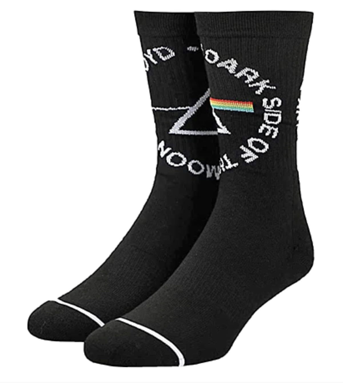 PINK FLOYD MEN’S DARK SIDE OF THE MOON CREW SOCKS BIOWORLD BRAND - Novelty Socks for Less