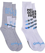 CRAYOLA CRAYONS Men’s 2 Pair Of Socks ‘MONDAY GOT ME FEELIN’ BLUE’ - Novelty Socks for Less