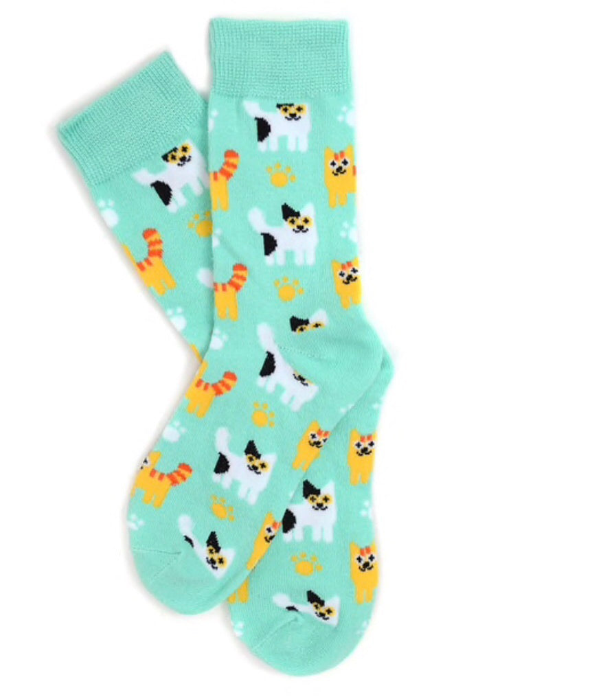 Parquet Brand Ladies KITTENS & PAW PRINTS Socks - Novelty Socks for Less