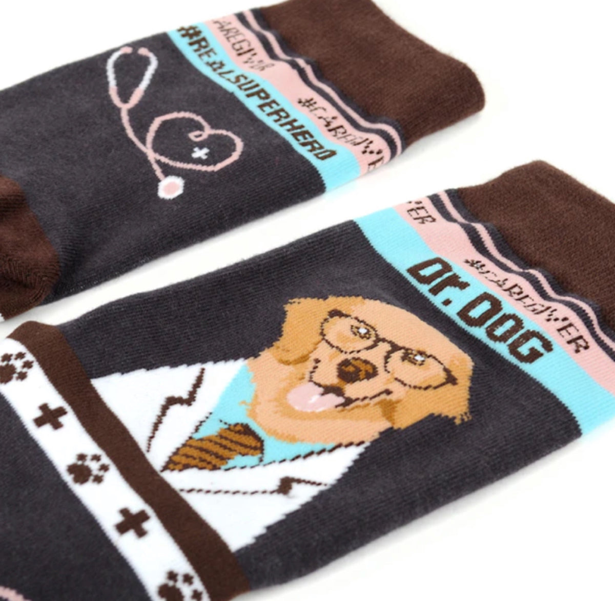 PARQUET BRAND Men’s HEALTHCARE DR. DOG Socks #CAREGIVER, VETERINARIAN SOCKS - Novelty Socks for Less