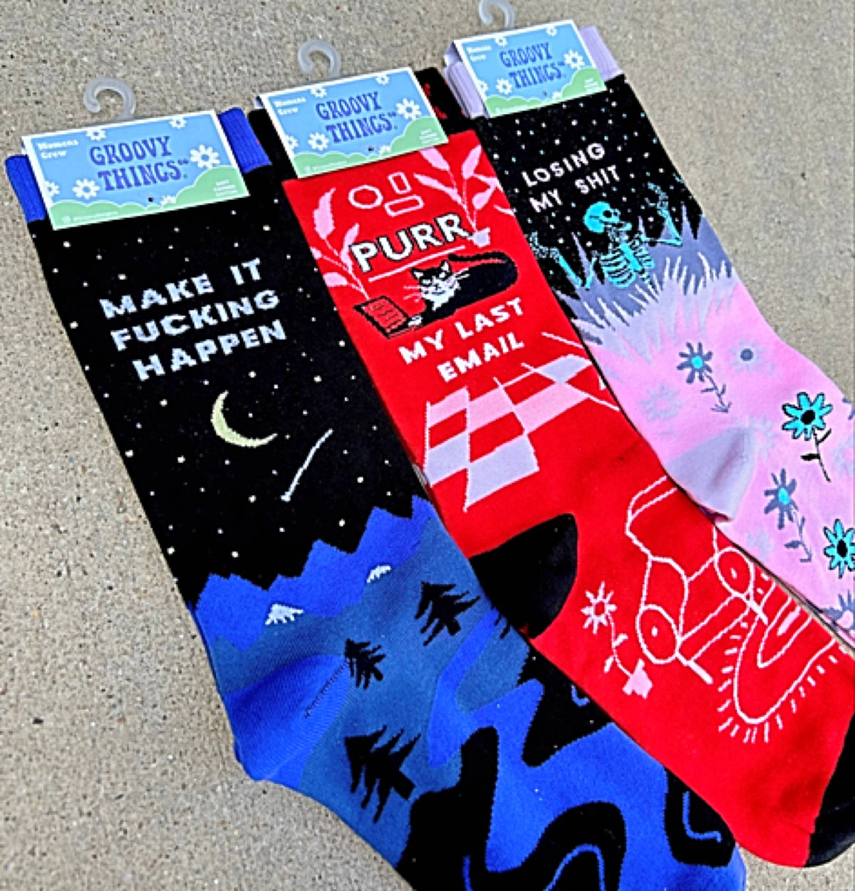 GROOVY THINGS Brand Ladies ‘LOSING MY SHIT’ Socks - Novelty Socks for Less