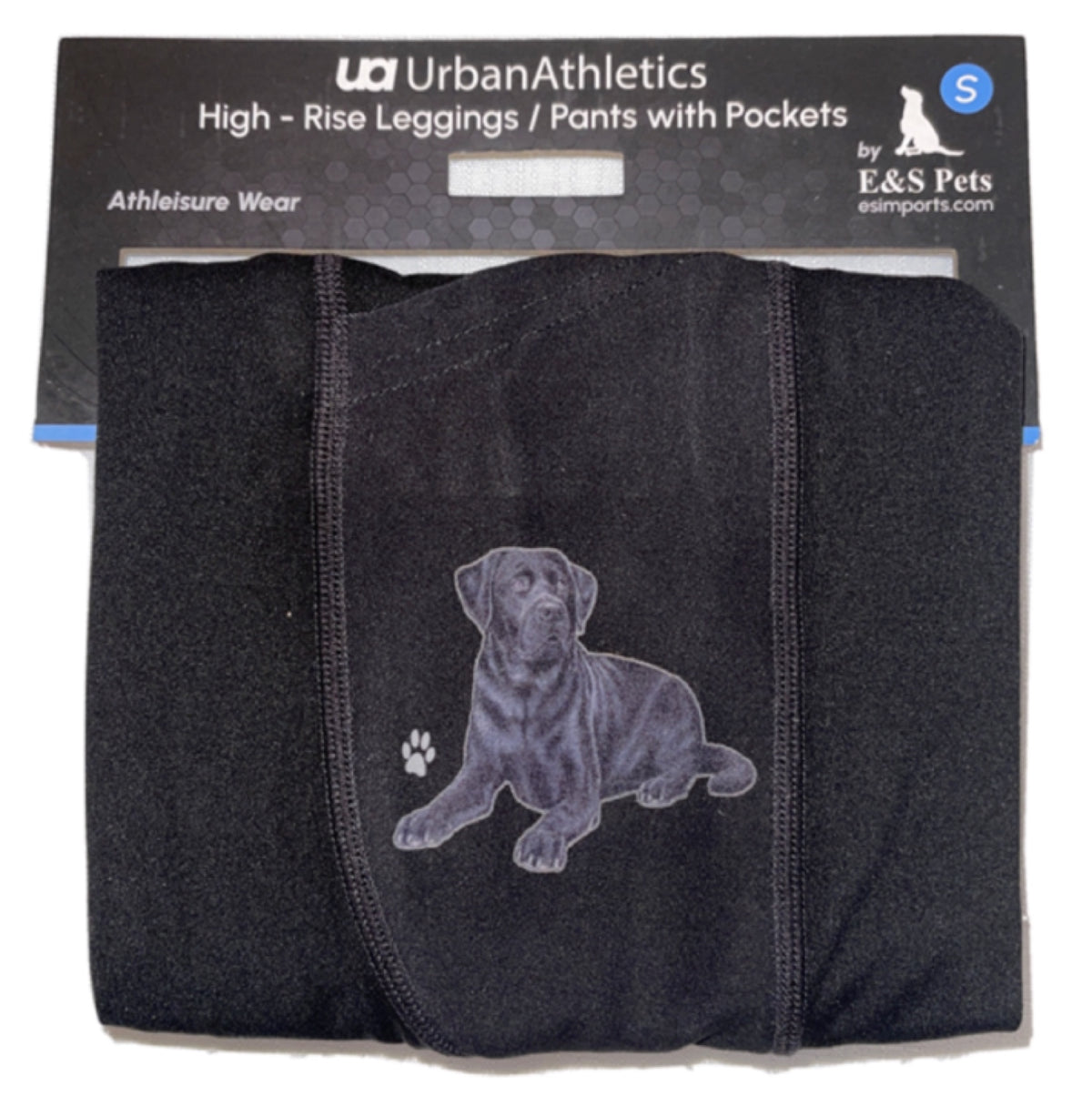 URBAN ATHLETICS Ladies BLACK LABRADOR High Rise Leggings With Pockets E&S Pets - Novelty Socks for Less