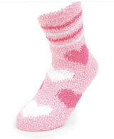 NOLLIA BRAND LADIES 3 PAIR HEARTS WARM & FUZZY SOCKS - Novelty Socks for Less