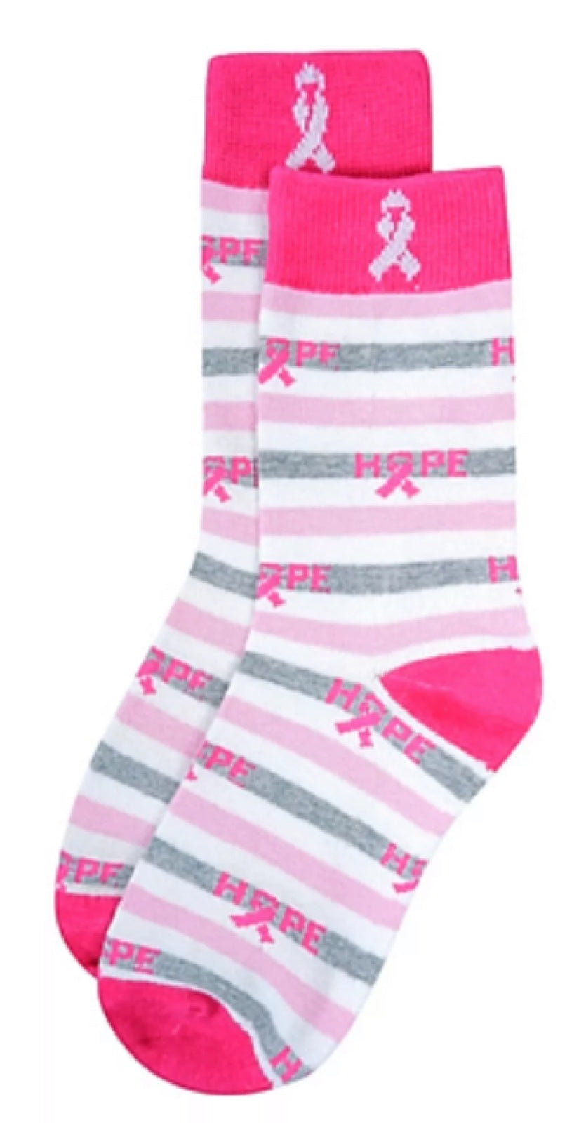 PARQUET Brand Ladies BREAST CANCER Socks PINK RIBBON Says ‘HOPE’ - Novelty Socks for Less