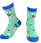 Parquet Brand Ladies FLYING PIGS Socks - Novelty Socks for Less