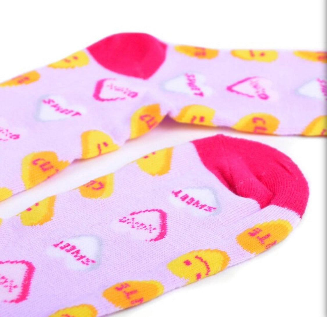 PARQUET BRAND Ladies HEART SHAPED CANDY Socks - Novelty Socks for Less