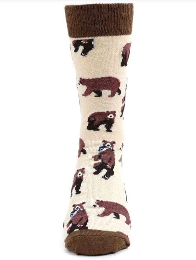 PARQUET Brand Ladies BROWN BEARS Socks - Novelty Socks for Less