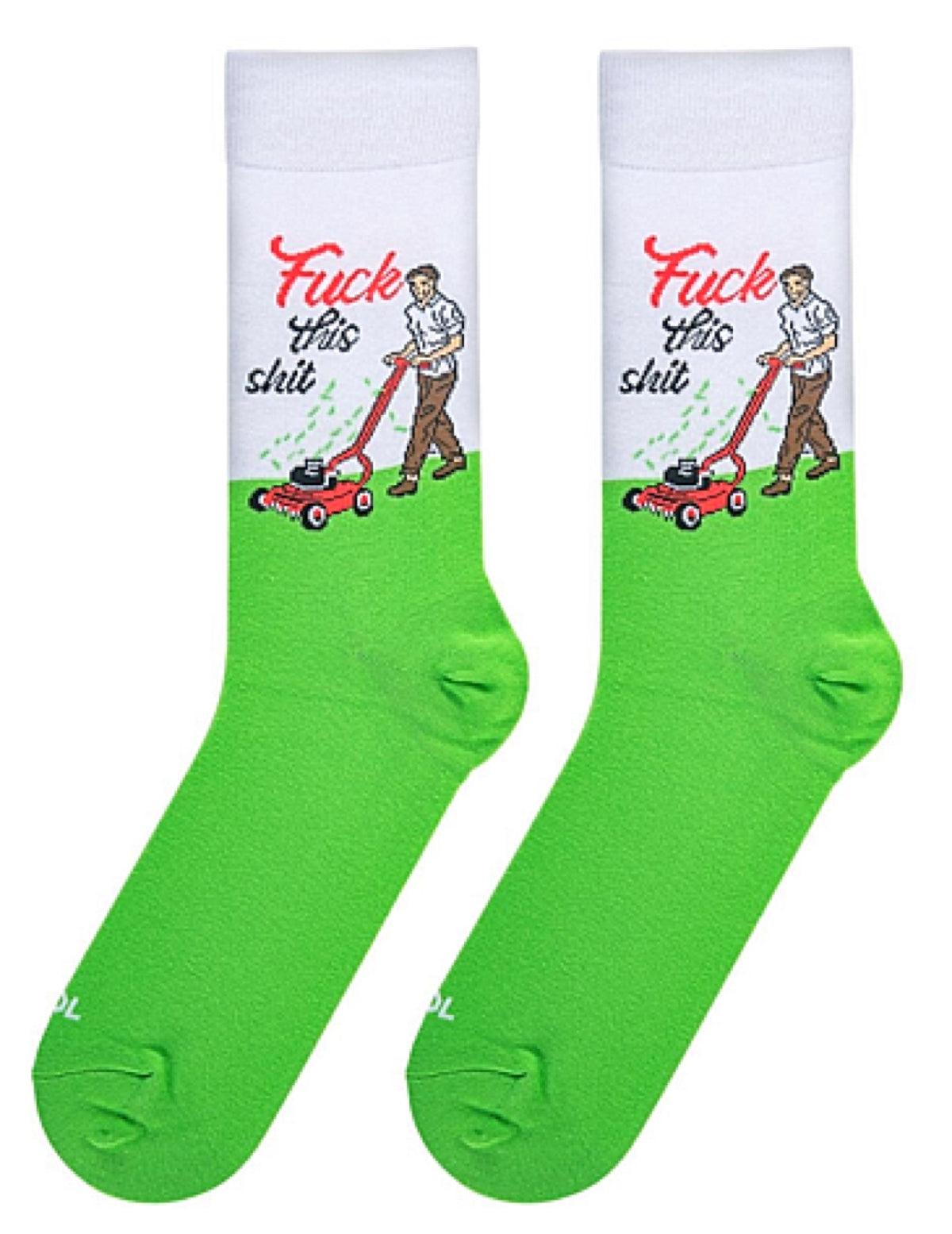 COOL SOCKS BRAND MEN’S LAWN MOWING SOCKS ‘FUCK THIS SHIT’ - Novelty Socks for Less