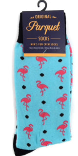 PARQUET BRAND MEN’S PINK FLAMINGOS SOCKS (CHOOSE COLOR) - Novelty Socks for Less