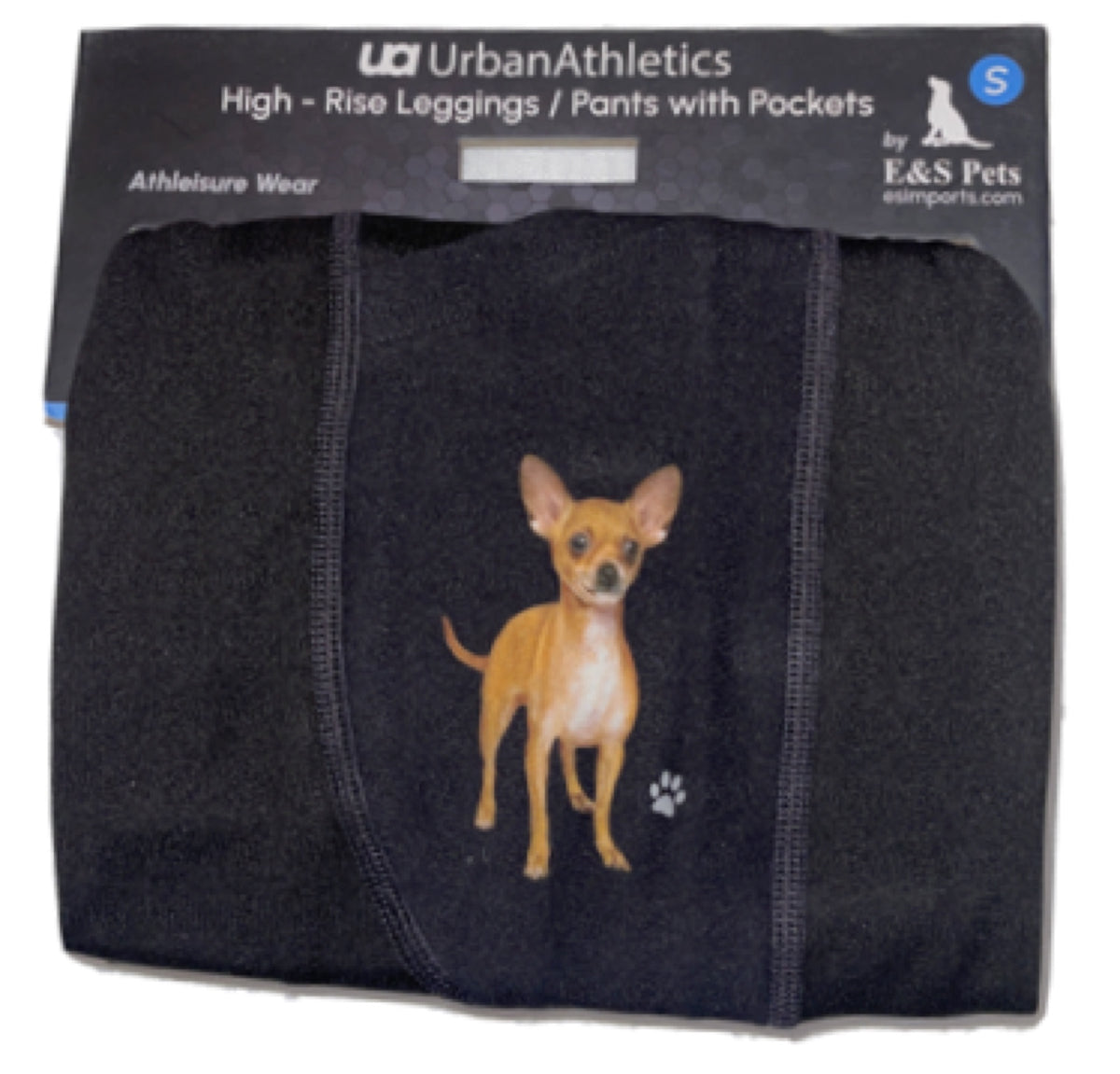 URBAN ATHLETICS Ladies CHIHUAHUA High Rise Leggings With Pockets E&S Pets - Novelty Socks for Less