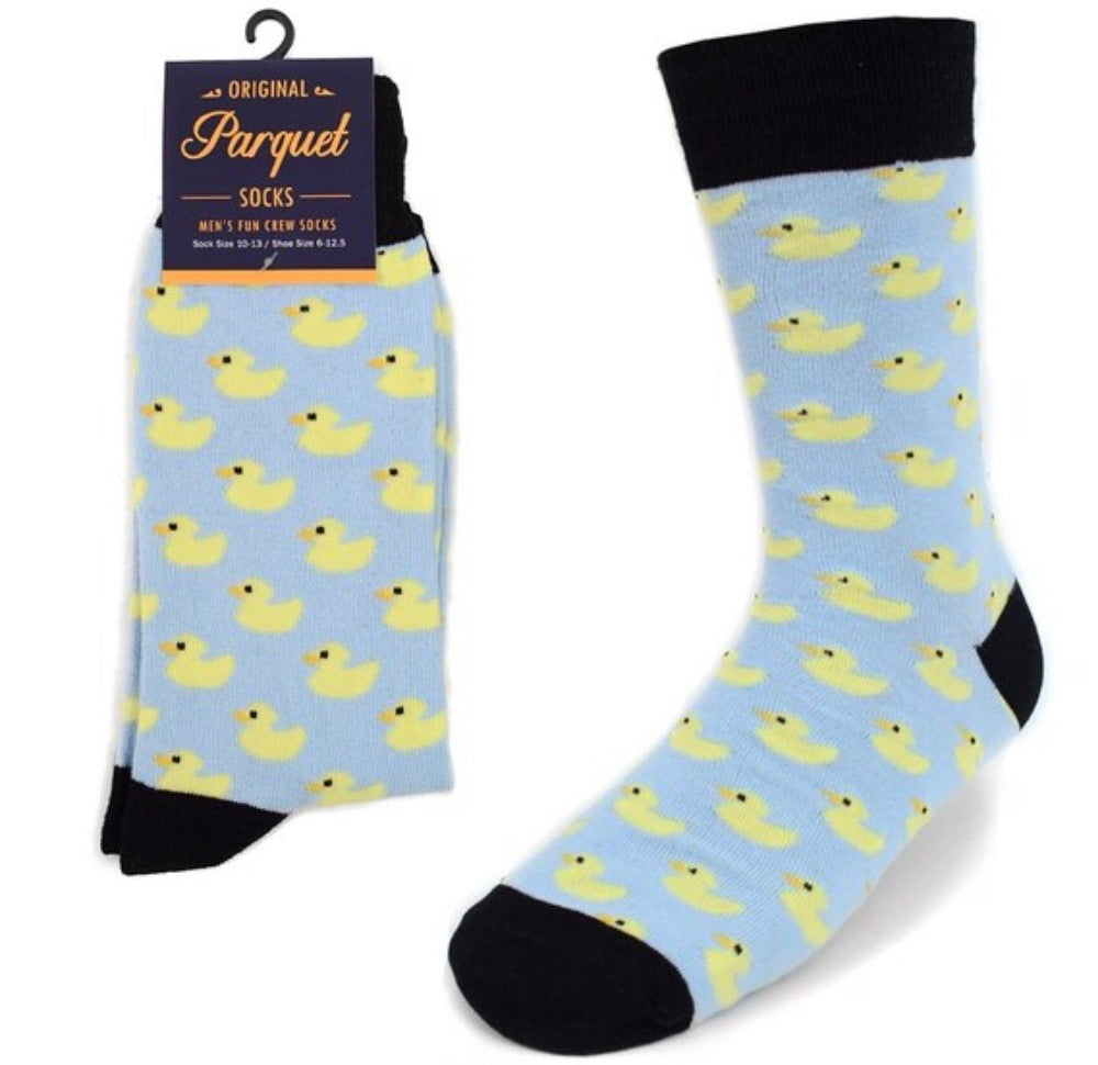 Parquet Brand Men’s YELLOW DUCKS Socks - Novelty Socks for Less