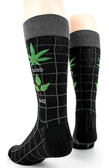 FOOT TRAFFIC Brand Men’s MARIJUANA Socks ‘GOOD WEED BAD WEED’ - Novelty Socks for Less