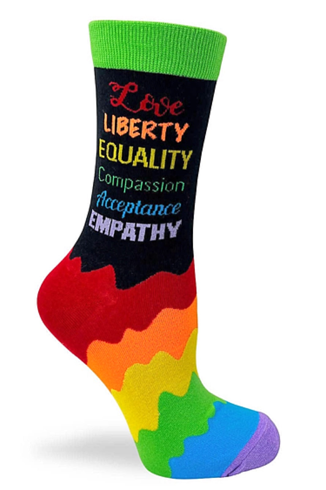 FABDAZ Brand Ladies LOVE LIBERTY EQUALITY Socks - Novelty Socks for Less