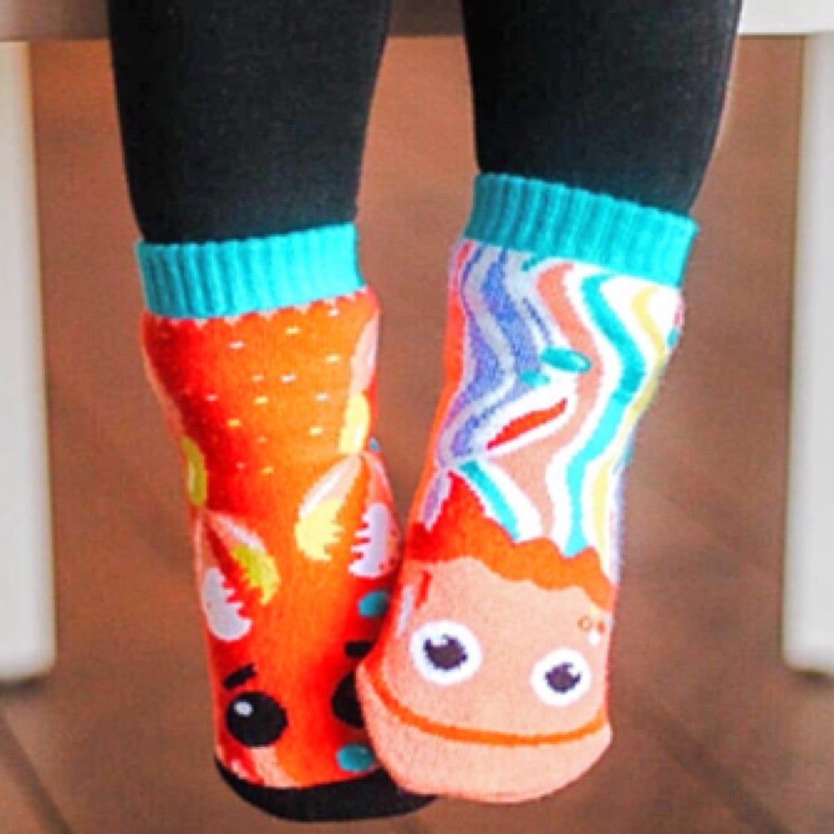 PALS SOCKS Brand Unisex CRAB & JELLYFISH Mismatched Gripper Bottom Socks (CHOOSE SIZE) - Novelty Socks for Less