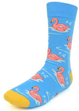 Parquet Brand Men’s GIANT PINK FLAMINGO RAFTS Socks - Novelty Socks for Less