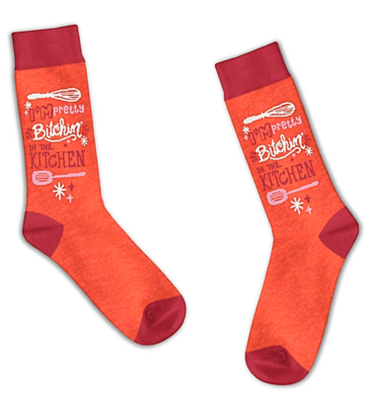 FUNATIC BRAND Unisex Socks ‘I’M PRETTY BITCHIN’ IN THE KITCHEN’ - Novelty Socks for Less