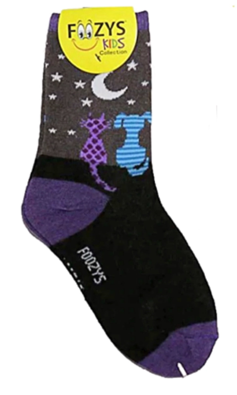FOOZYS Brand Kids CAT & DOG STARGAZERS Socks Ages 5-10 Years - Novelty Socks for Less
