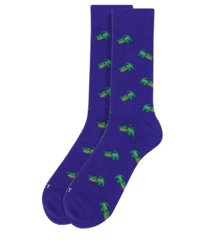 Parquet Brand Men’s ALLIGATORS Socks - Novelty Socks for Less
