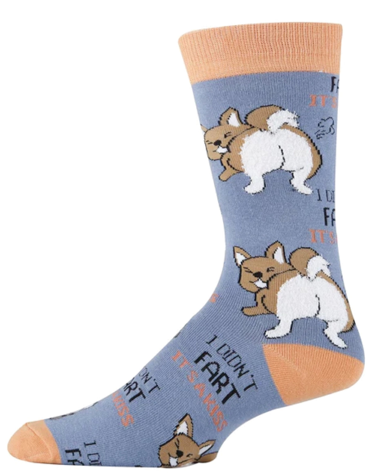 OOOH YEAH Brand Men’s Dog Socks ‘I DIDN’T FART IT’S A KISS’ - Novelty Socks for Less