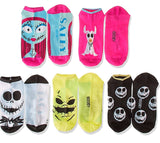 DISNEY NIGHTMARE BEFORE CHRISTMAS Ladies 5 Pair Of No Show Socks JACK, SALLY, ZERO - Novelty Socks for Less
