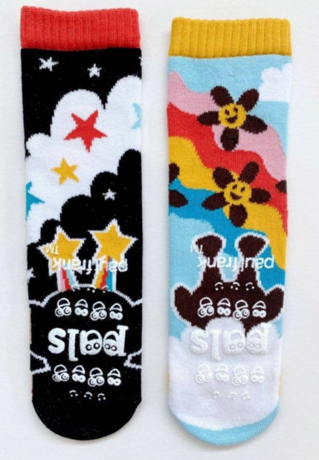 PALS SOCKS Brand UNISEX JULIUS & CLANCY MISMATCHED GRIPPER BOTTOM SOCKS PAUL FRANK - Novelty Socks for Less