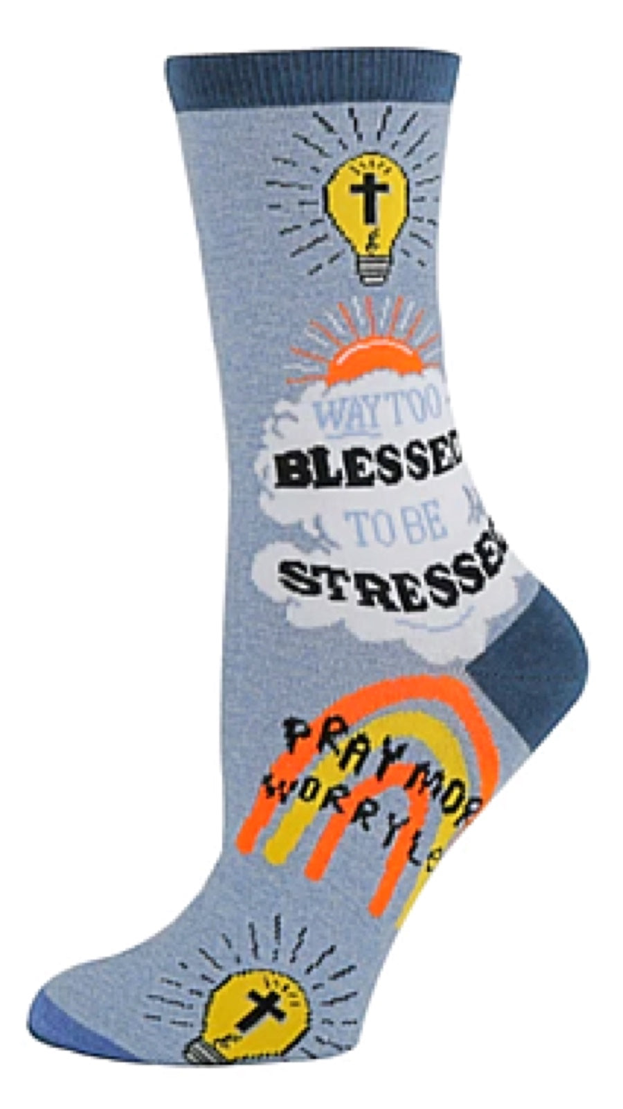 OOOH YEAH Brand Ladies ‘WAY TOO BLESSED TO BE STRESSED’ Socks - Novelty Socks for Less