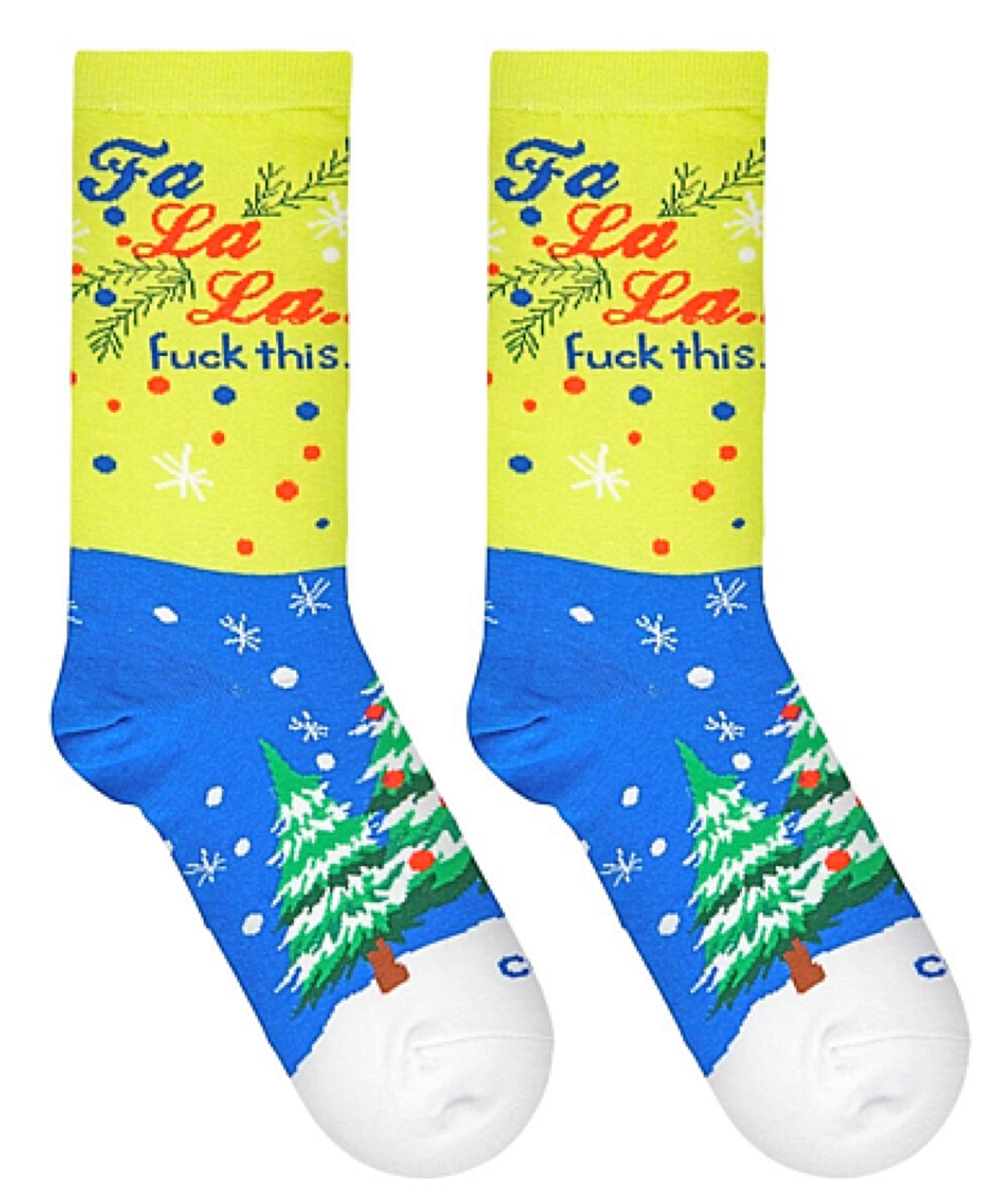 COOL SOCKS BRAND LADIES CHRISTMAS SOCKS ‘FA LA LA… FUCK THIS.’ - Novelty Socks for Less