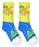 COOL SOCKS BRAND LADIES CHRISTMAS SOCKS ‘FA LA LA… FUCK THIS.’ - Novelty Socks for Less