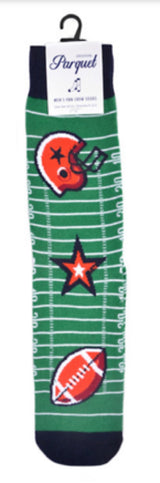 PARQUET MEN’S FOOTBALL SOCKS FOOTBALL FIELD, HELMET - Novelty Socks for Less