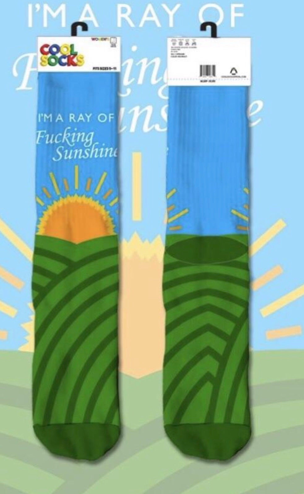 COOL SOCKS Ladies RAY OF FUCKING SUNSHINE - Novelty Socks for Less