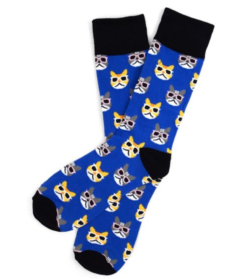 Parquet Brand Men’s COOL CATS Socks - Novelty Socks for Less