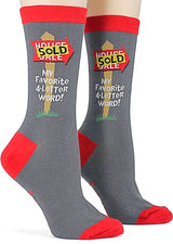 FOOT TRAFFIC Brand Ladies REALTOR REAL ESTATE Socks - Novelty Socks for Less