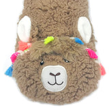 OOOH GEEZ Brand Ladies LLAMA NON-SKID Slippers 'LLAMA CALL YOU' - Novelty Socks for Less