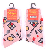 PARQUET Brand Ladies MAKE UP, LIPSTICK & NAIL POLISH Socks - Novelty Socks for Less