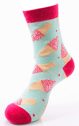 PARQUET Brand Ladies ICE CREAM CONE Socks CHOOSE CHOCOLATE/ VANILLA SWIRL OR STRAWBERRY - Novelty Socks for Less