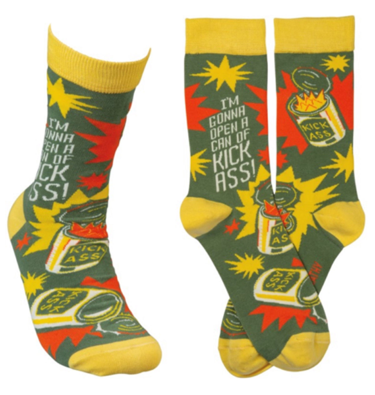 PRIMITIVES BY KATHY ‘I’M GONNA OPEN A CAN OF KICK ASS’ - Novelty Socks for Less