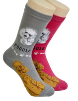 FOOZYS Brand Ladies 2 Pair POODLE DOG Socks - Novelty Socks for Less