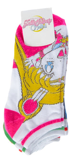 SAILOR MOON LADIES 5 PAIR OF ANKLE SOCKS BIOWORLD BRAND - Novelty Socks for Less