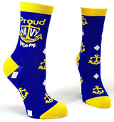 FABDAZ Brand Ladies PROUD NAVY MOM Socks - Novelty Socks for Less