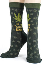 FOOT TRAFFIC Brand LadiesMARIJUANA 420 Socks - Novelty Socks for Less