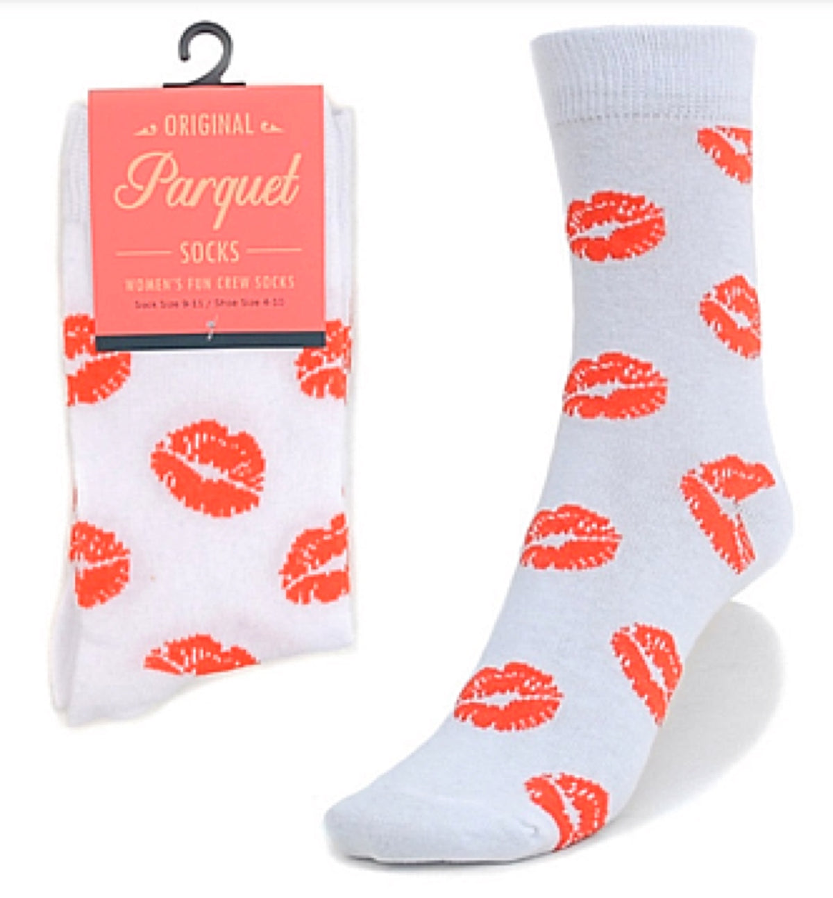 PARQUET Brand Ladies VALENTINES DAY LIPS/KISSES Socks - Novelty Socks for Less