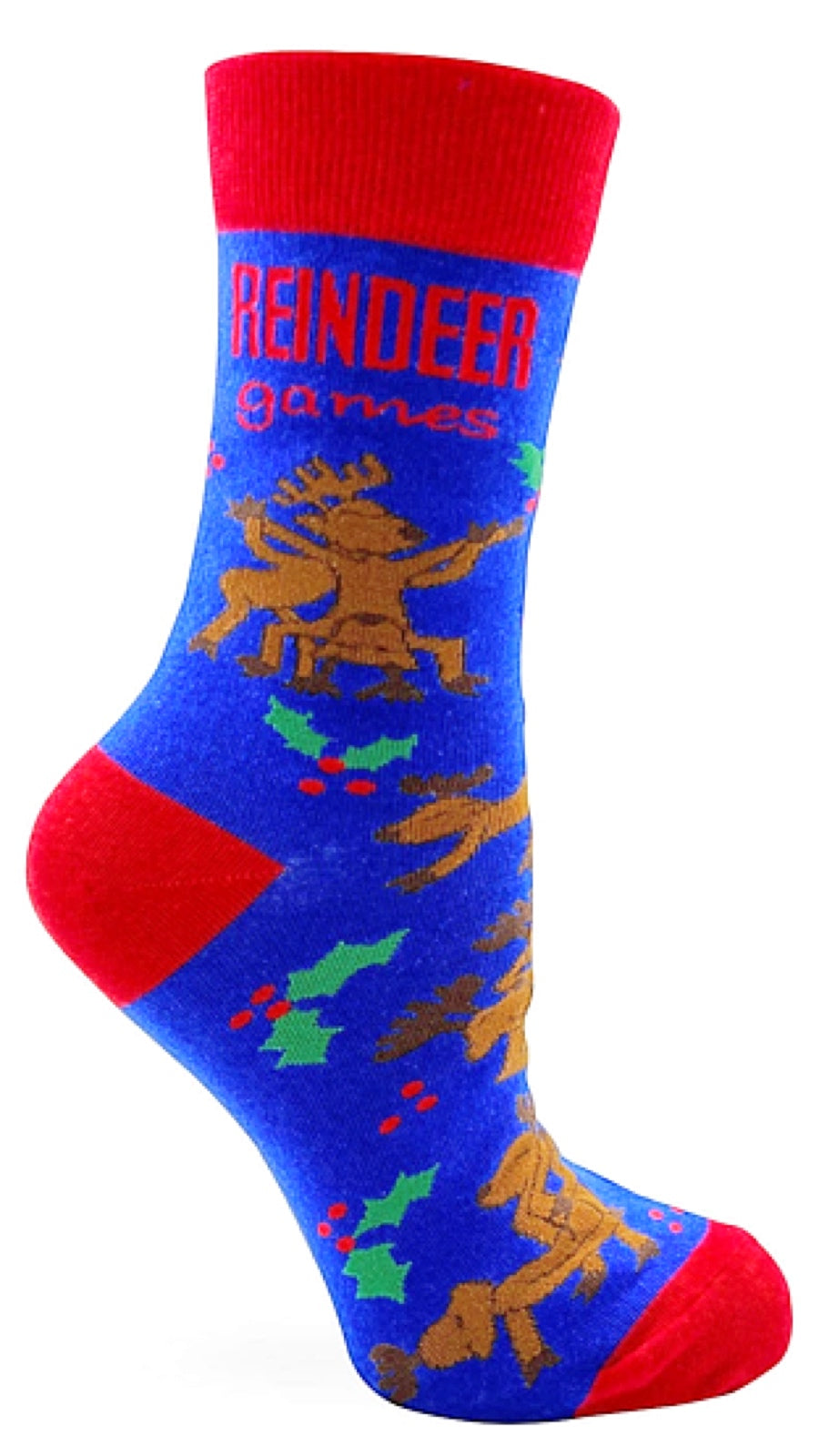 FABDAZ BRAND LADIES NAUGHTY DIRTY REINDEER CHRISTMAS SOCKS ‘REINDEER GAMES' - Novelty Socks for Less