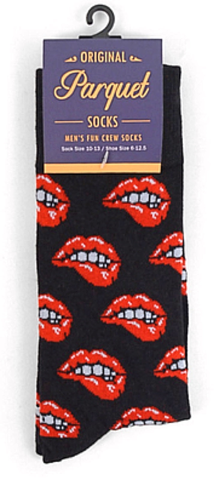 PARQUET BRAND Mens SEXY LIP BITE Socks - Novelty Socks for Less