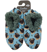 COMFIES Ladies PUG DOG Non-Skid SLIPPERS - Novelty Socks for Less