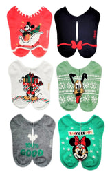 DISNEY Ladies CHRISTMAS 6 Pair of No Show Socks ‘FABYULEOUS’ - Novelty Socks And Slippers