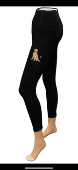 URBAN ATHLETICS Ladies GOLDEN RETRIEVER High Rise Leggings With Pockets E&S Pets - Novelty Socks for Less
