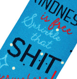 COOL SOCKS Brand Ladies KINDNESS IS FREE SPRINKLE THAT SHIT EVERYWHERE Socks - Novelty Socks And Slippers