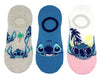 DISNEY LILO & STITCH Ladies 3 Pair Of No Show Liner Socks With PALM TREES & SUN - Novelty Socks And Slippers