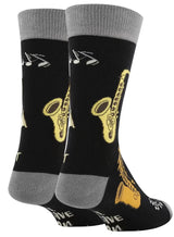 OOOH YEAH Brand Men’s SAXOPHONE Socks ‘SAX ADDICT’ - Novelty Socks And Slippers